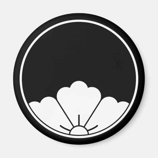 Aimant Fleur de chinois rhombique vue par un trou dans un (Devant)