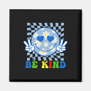Aimant Fleur de gentillesse Groovy Sourire visage Autism