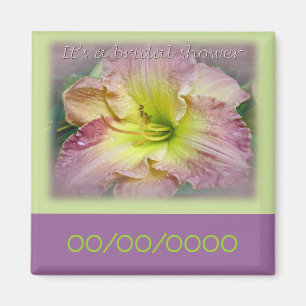 Aimant Fleur de jour lys rose élégant de douche nuptiale