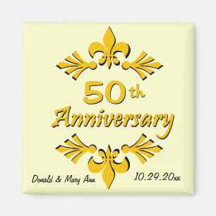 Aimant Fleur De Lis 50e anniversaire Faveurs