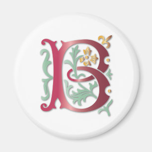 Aimant Fleur de lis B Monogramme