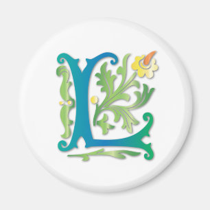 Aimant Fleur de lis L Monogramme