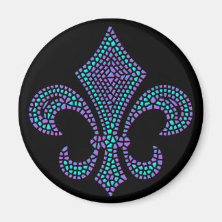 Aimant Fleur De Lis Mosaic Bevel Pastel