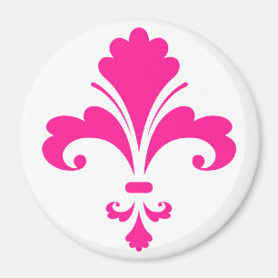 Aimant Fleur de lis rose chaud