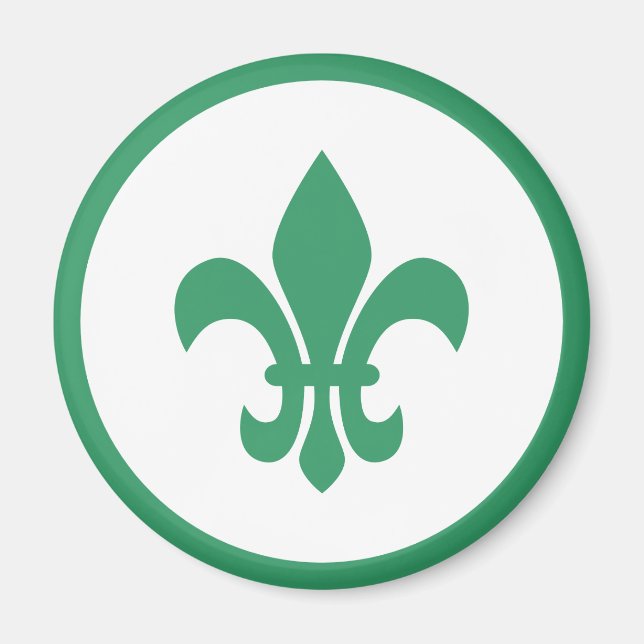 Aimant Fleur de Lis verte (Devant)