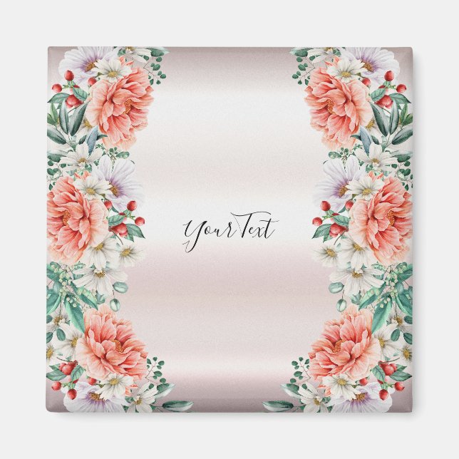 Aimant Fleur de Pivoine Aquarelle (Devant)