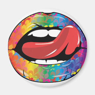 Aimant Fleur De Rainbow Licking Lips