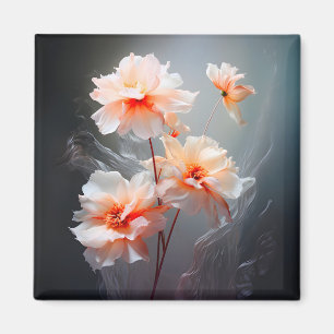Aimant Fleur de teinte rose élégante et abstraite, flot m
