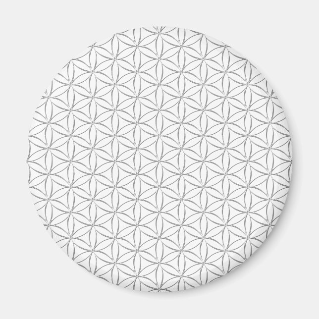 Aimant Fleur de vie / Blume des Lebens - motif d'argent (Devant)