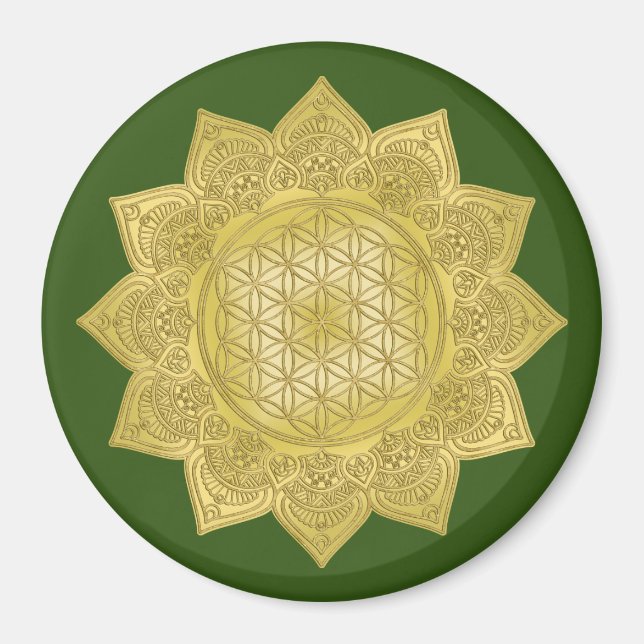 Aimant Fleur De Vie - Indien Mandala 4 (Devant)