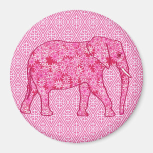 Aimant Fleur d'éléphant - rose fuchsia