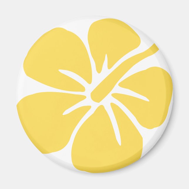Aimant fleur d'hibiscus jaune 1 (Devant)