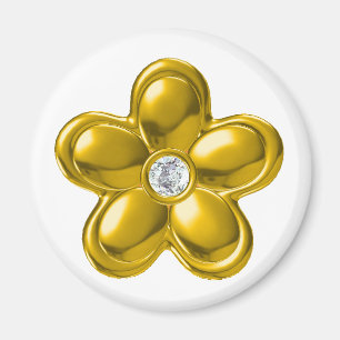 AIMANT FLEUR D'OR AVEC DIAMONDE