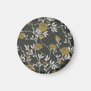 Aimant Fleur élégant : dessin de motif vintage.