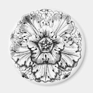 Aimant Fleur feuillue moderne vintage