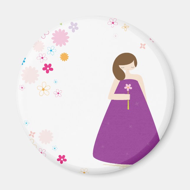 Aimant Fleur fille (Devant)