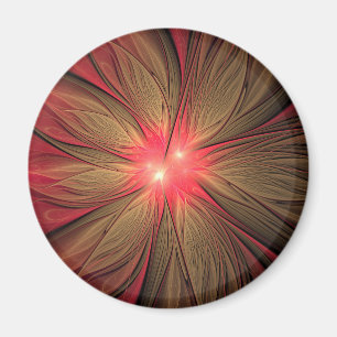 Aimant Fleur fractale de fansy rouge