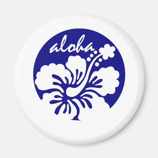 Aimant fleur Hawaii bleue (Devant)