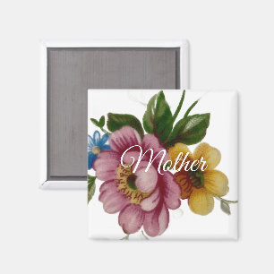 Aimant Fleur inspirée de la porcelaine 
