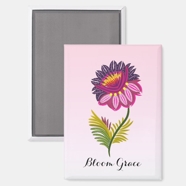 Aimant Fleur isolée (Recto/Verso)