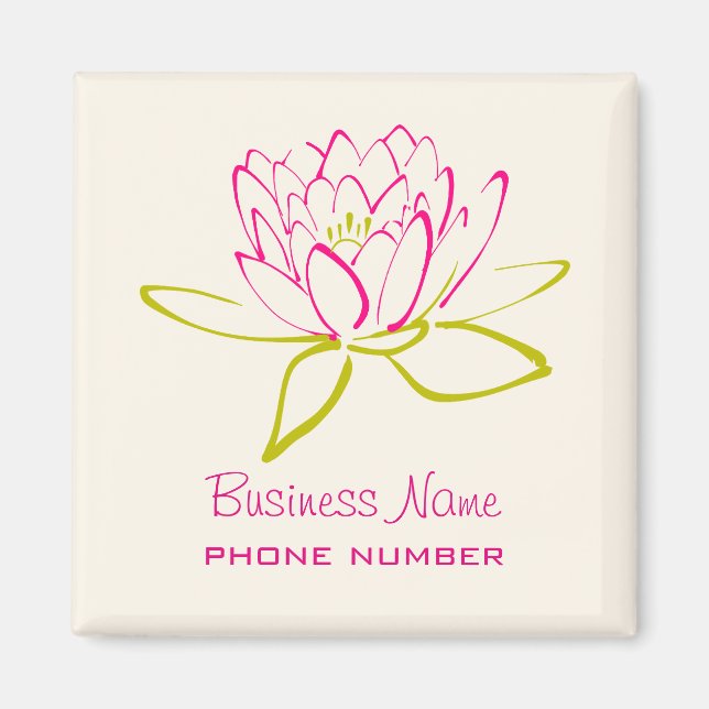 Aimant Fleur Lotus promotionnelle pour l'entreprise (Devant)