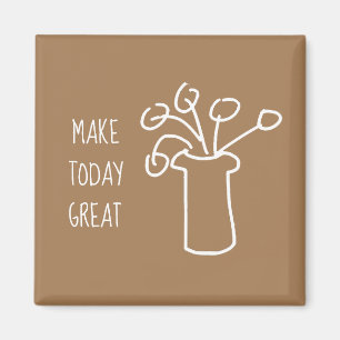 Aimant Fleur moderne simple blanc