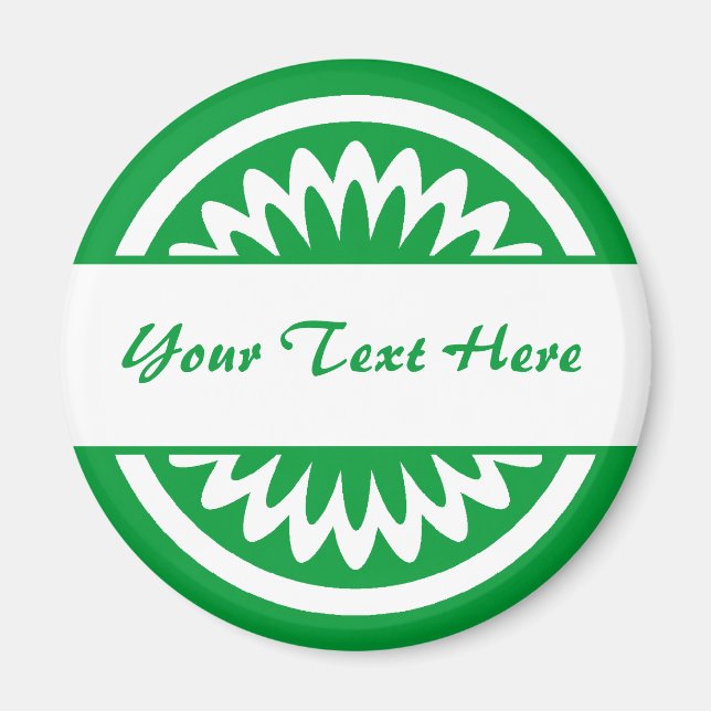 Aimant Fleur ronde - Vert d'herbe (Devant)