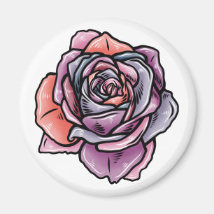 Aimant Fleur Rose coloré