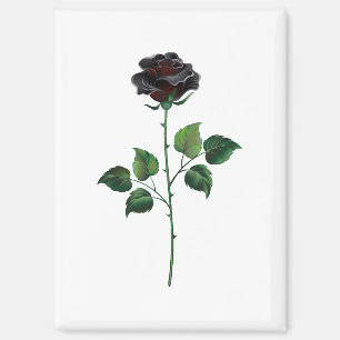 Aimant Fleur rose noire
