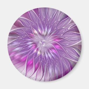 Aimant Fleur Rose Violet Passion Abstrait Art Fractal