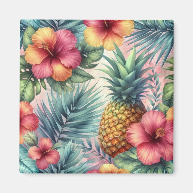 Aimant Fleur tropicale (Devant)