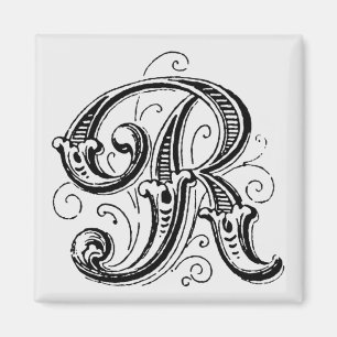 Aimant fleuri du monogramme "R" -