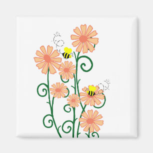 Aimant Fleurs avec l'aimant d'abeilles