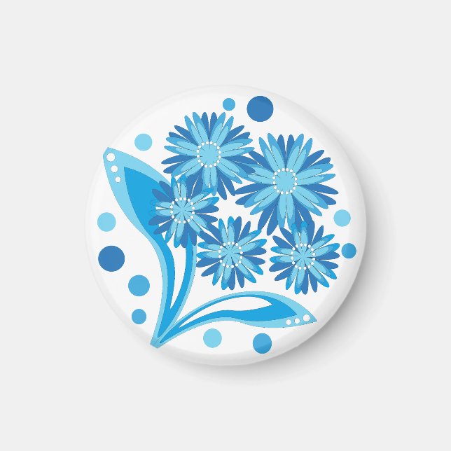 Aimant Fleurs bleues d'origine (Devant)