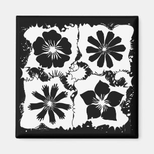 Aimant Fleurs carrés