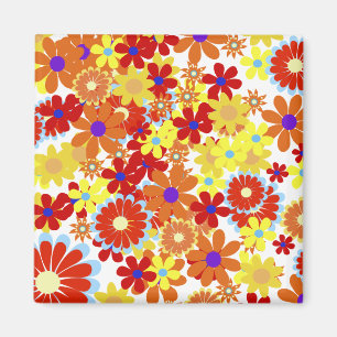 Aimant Fleurs Cool fines mignonnes Fille Rétro Floral