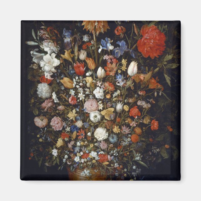 Aimant Fleurs dans un bâtiment en bois (par Jan Brueghel) (Devant)
