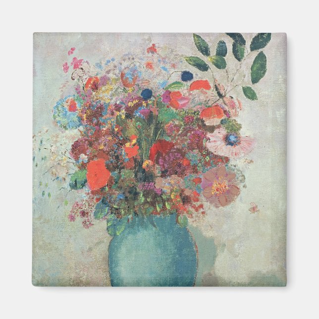 Aimant Fleurs dans un vase turquoise, vers 1912 (Devant)