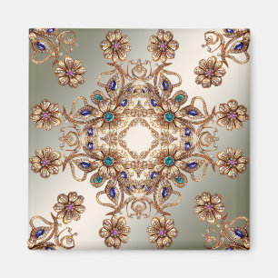 Aimant Fleurs de Bijou Élégant en Or