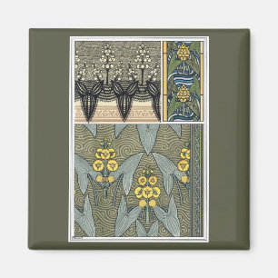 Aimant Fleurs de jardin Art Nouveau flèche vintage