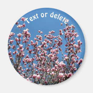 Aimant Fleurs de Magnolia Ciel Bleu Personnalisé