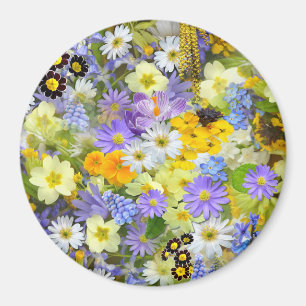 Aimant Fleurs de marguerite, de primevère, de jonquille