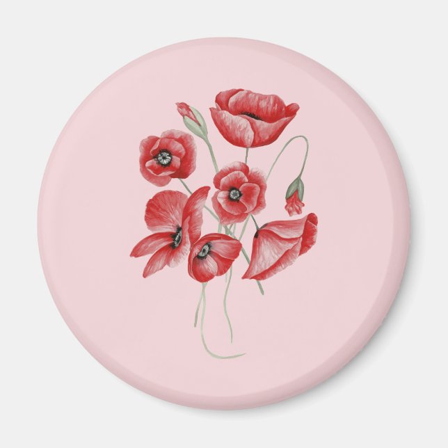 Aimant Fleurs de pavot (Devant)