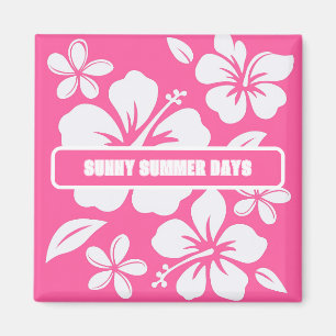 Aimant Fleurs de plage rose tropicale