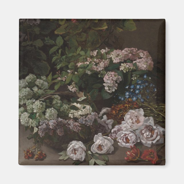 Aimant Fleurs de printemps - Claude Monet Peinture à l'hu (Devant)
