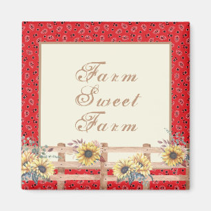 Aimant Fleurs de soleil de pays sur Bandana Imprimer pers