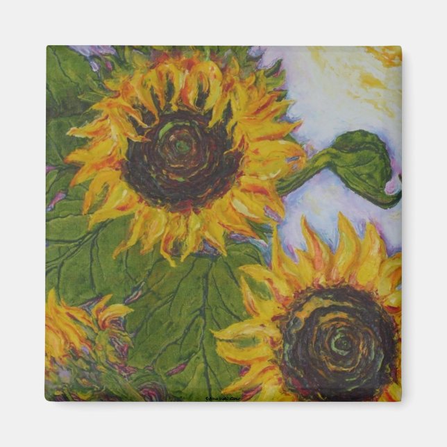 Aimant Fleurs de soleil jaunes par Paris Wyatt Llanso (Devant)