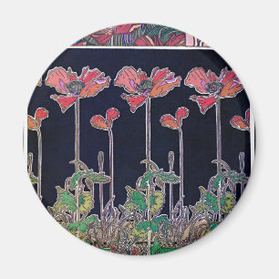 Aimant Fleurs de style Art Nouveau, Mucha