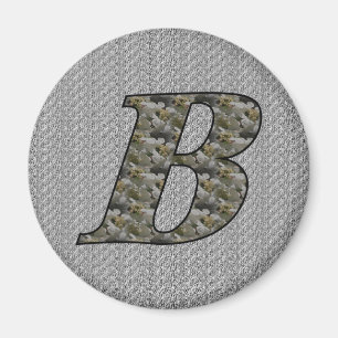 Aimant Fleurs d'hydrangea à monogramme initial B