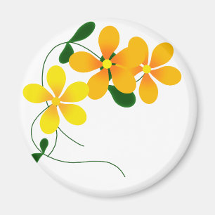 Aimant Fleurs d'orange et de jaune